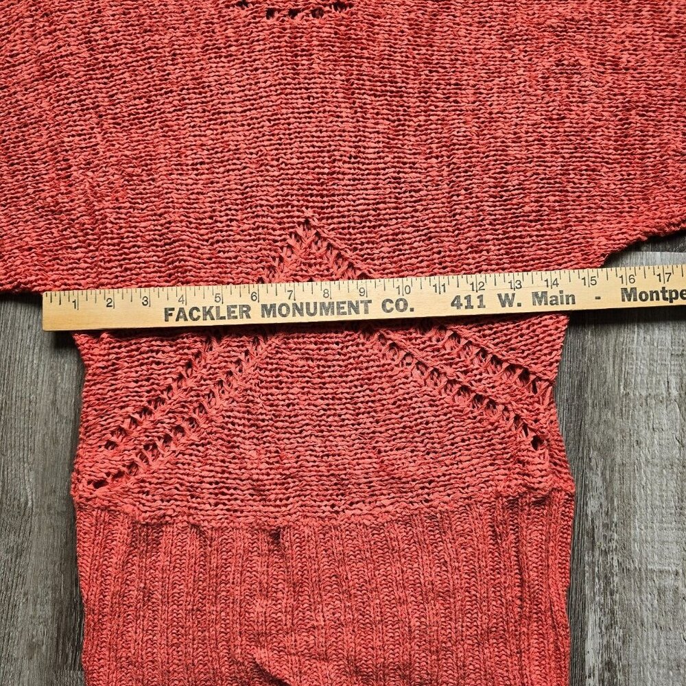 Valerie Bertinelli Sweater Womens Small Coral Stretch Kimono Sleeve Crochet Boho - Picture 14 of 16